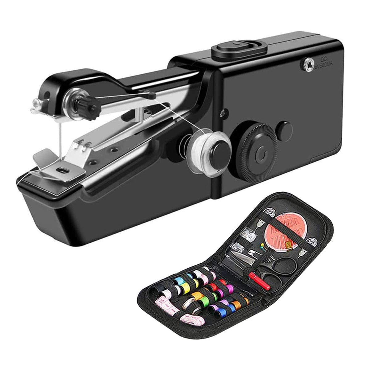 PAGANOOM - Máquina de Coser Portátil de Mano Con Kit de Costura-Negro