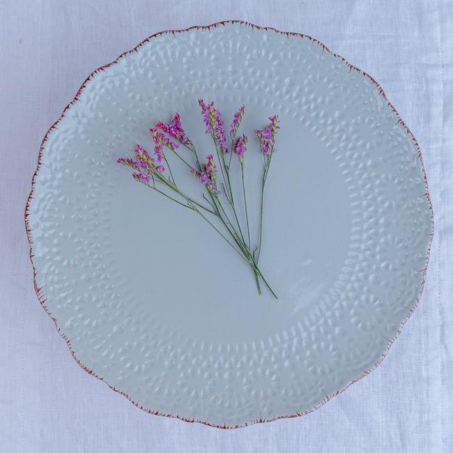 GENERICO - Plato de Fondo Flor Puntos Menta