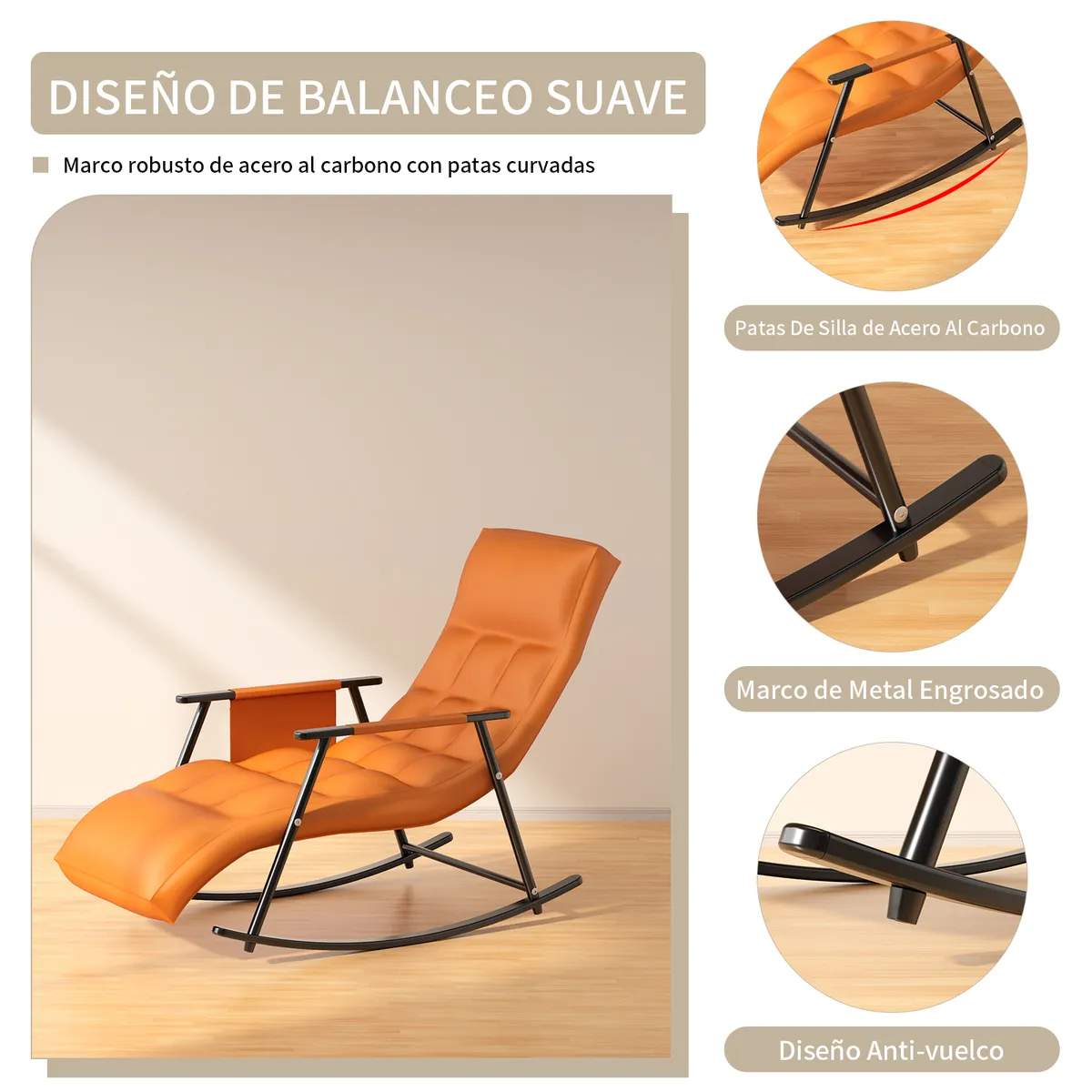 HALMAN - Silla Mecedora Sillones ImpermeableRespaldo Alto