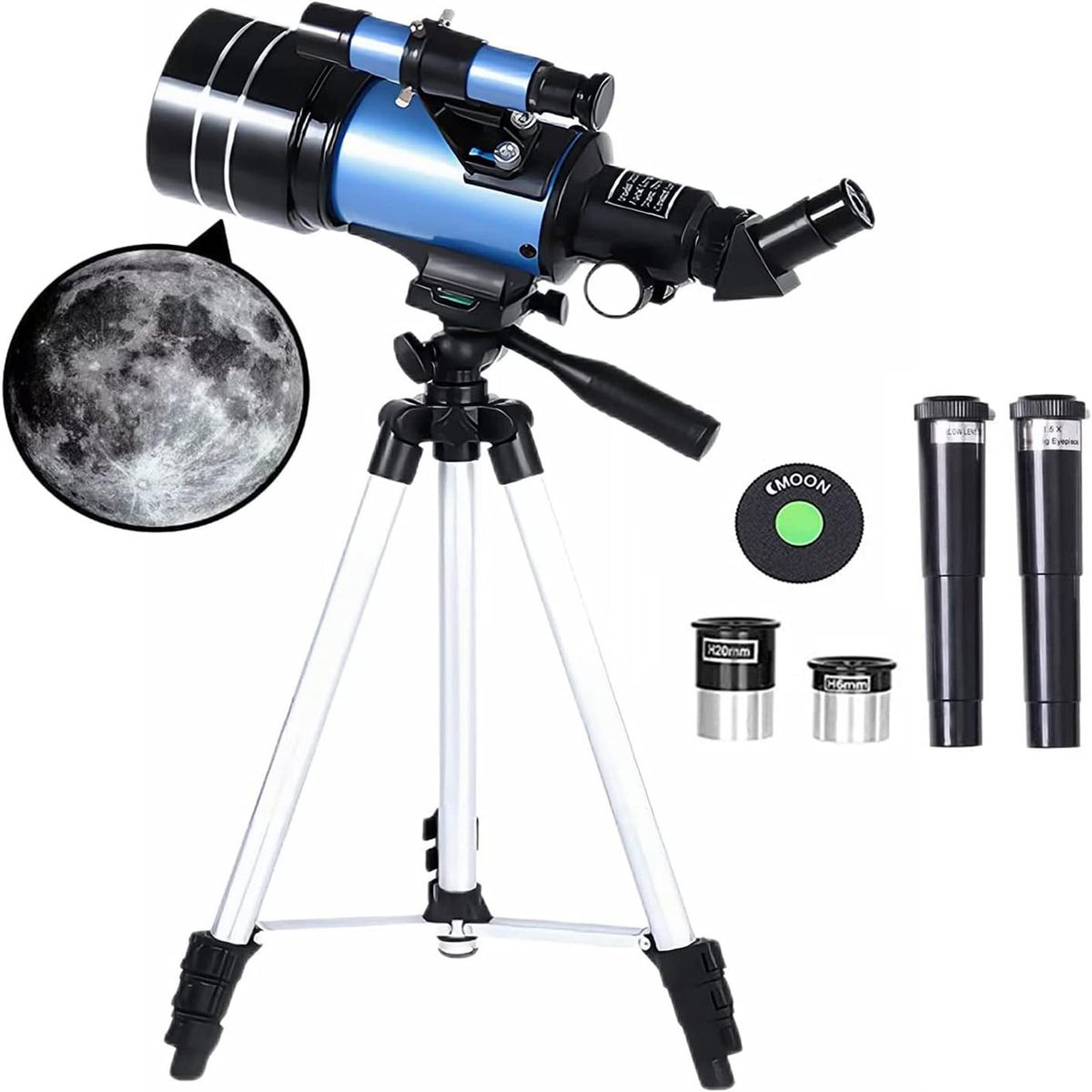 COREJOY - Telescopio Astronómico Profesional Monocular F30070m Con Trípode
