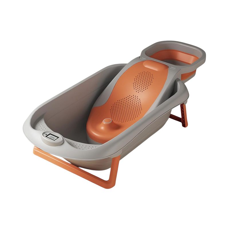 LUBABYCAS - Bañera Premium Con Lavapelo Y Accesorios Lubabycas Naranja