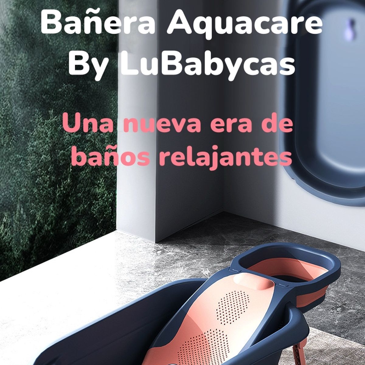 LUBABYCAS - Bañera Premium Con Lavapelo Y Accesorios Lubabycas Naranja