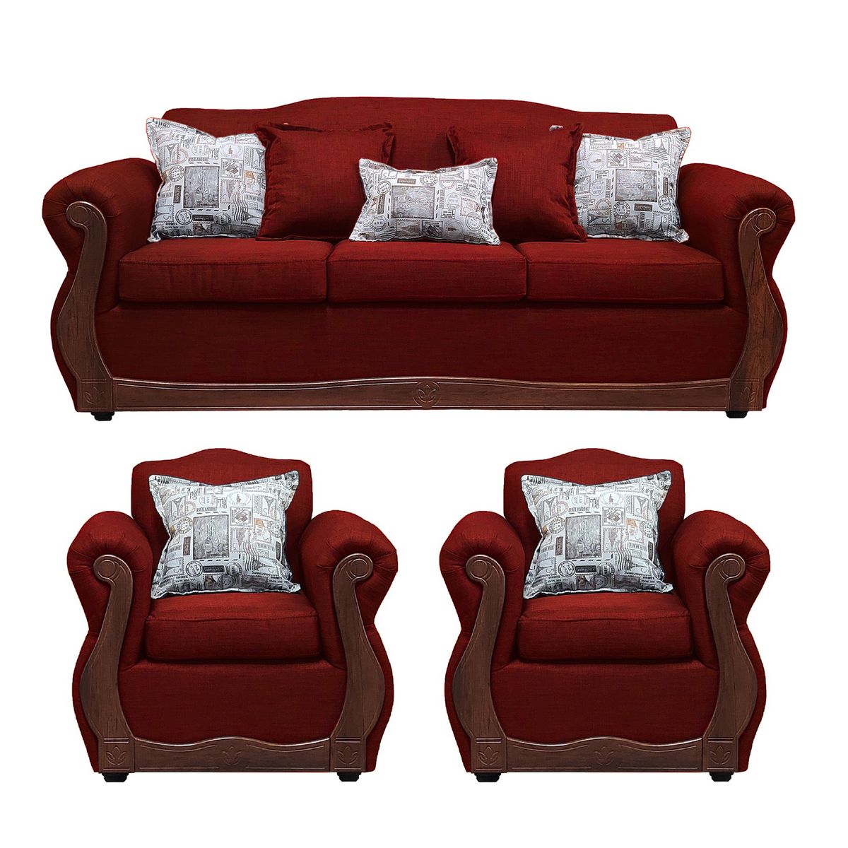 AMERICA DECORA - Living Con Resorte Estructural 6 Cuerpos 4+1+1 Gran Santi X