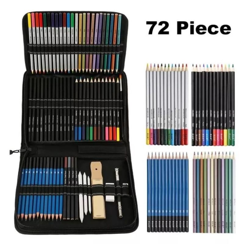 GENERICO - Kit 72 Piezas Lapices De Colores Arte Profesional Dibujo