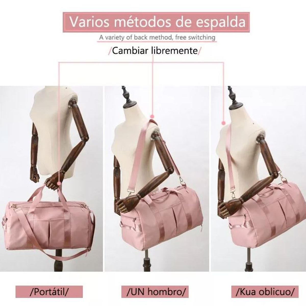 GENERICO - Bolsa Deportiva De Alta Capacidad Para Hombres Y Mujeres rosa