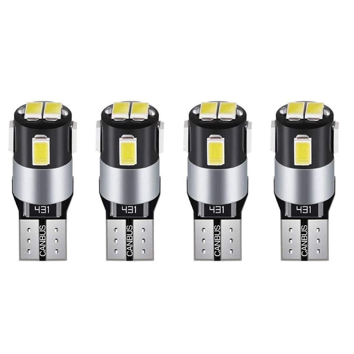 COREJOY - 4 Ampolletas Led Luces auto T10 Cola De Pescado 12V