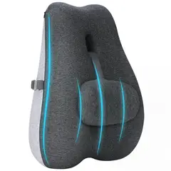 HALMAN - Cojin Espuma Memoria Lumbar Ergonomico Y Asiento Para Sillas