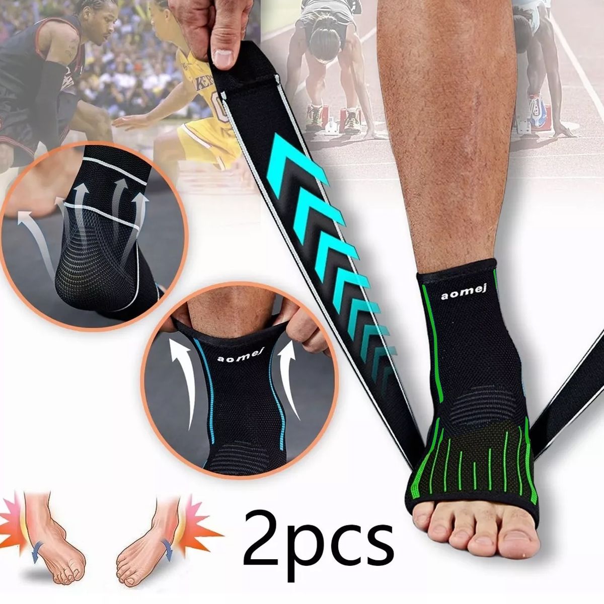 EDWINAYY - Tobillera De Compresión Cobre Ajustable Bandas Elásticas