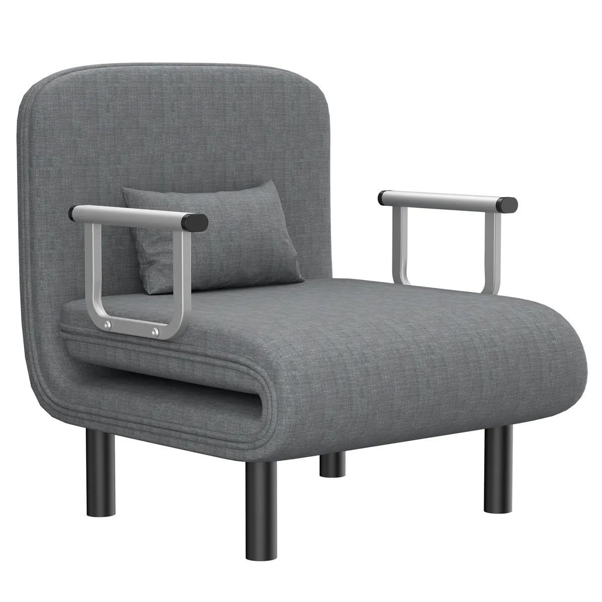 HALMAN - Sillón Sofa Cama Hogar Plegable Confort Color Gris