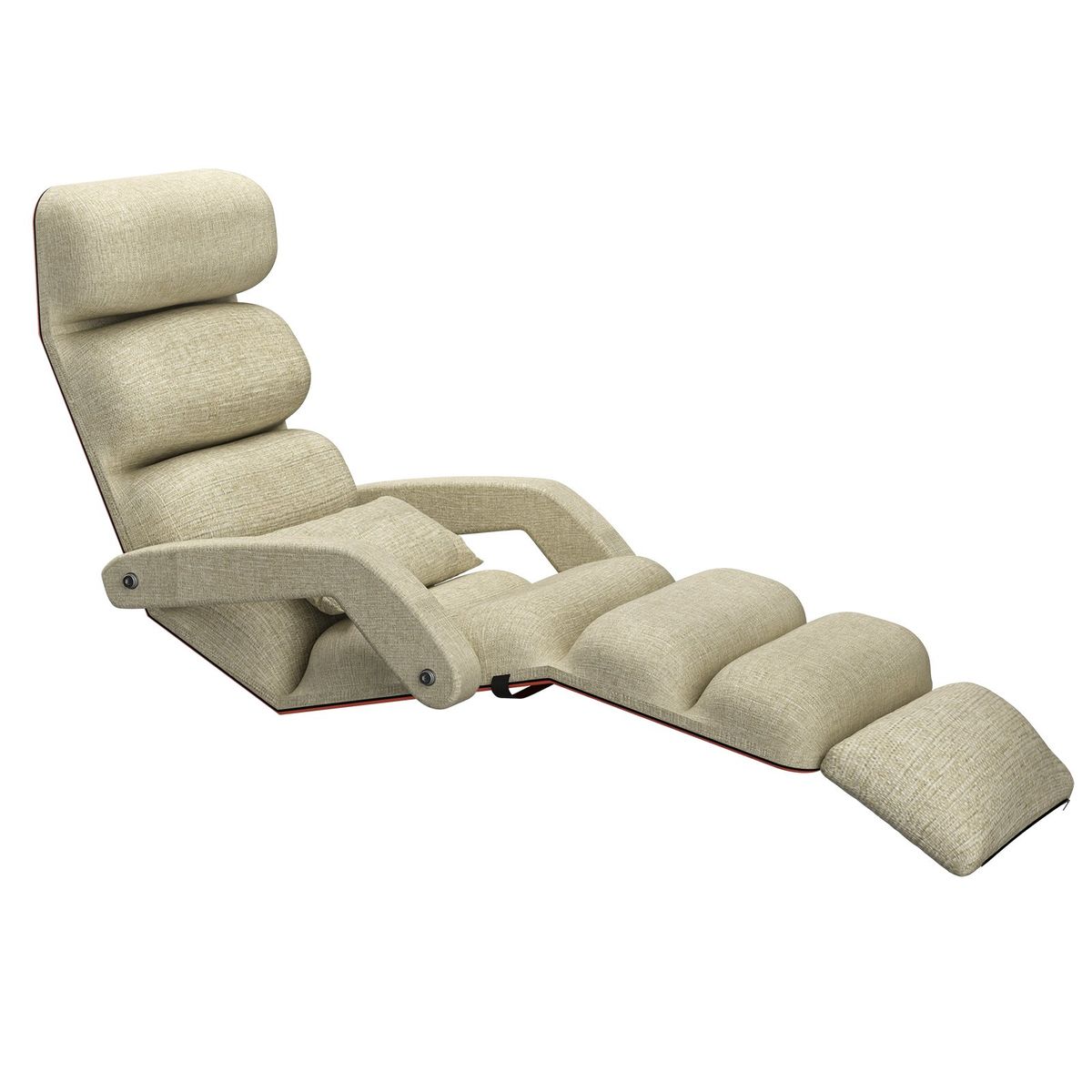 HALMAN - Silla Comoda Apoyabrazos Sofá Plegable Beige
