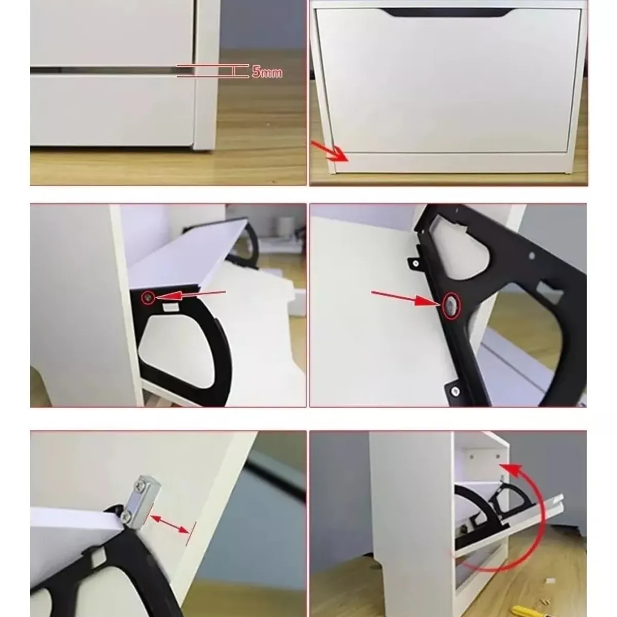 KUANGYE - Bisagras Soportes Para Mueble Zapatero De 2 Filas