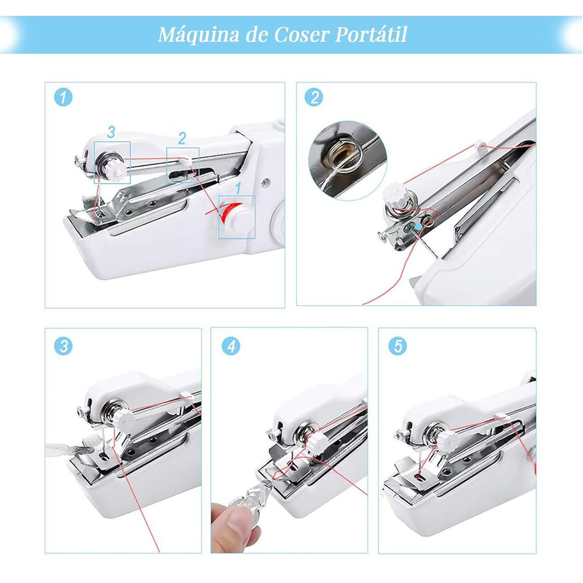 LELOX - Máquina de Coser Portátil de Mano Costura Negro