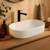 Lavamanos de Cerámica 50cm Sobreponer Ovalado con Desagüe