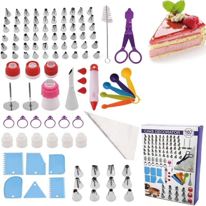COREJOY - Set De Decoración De Tortas Y Reposteria 102 Piezas