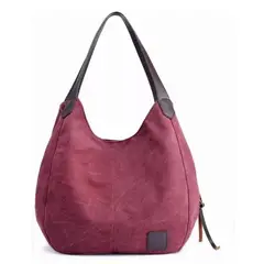 GENERICO - Bolsa Hombro Para Mujer De Lona Tote Bolsos De Moda Original rojo