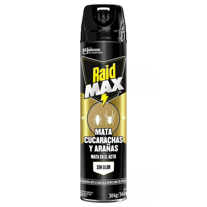 RAID - Mata Cucarachas Y Arañas En El Acto Sin Olor 304g Raid Max