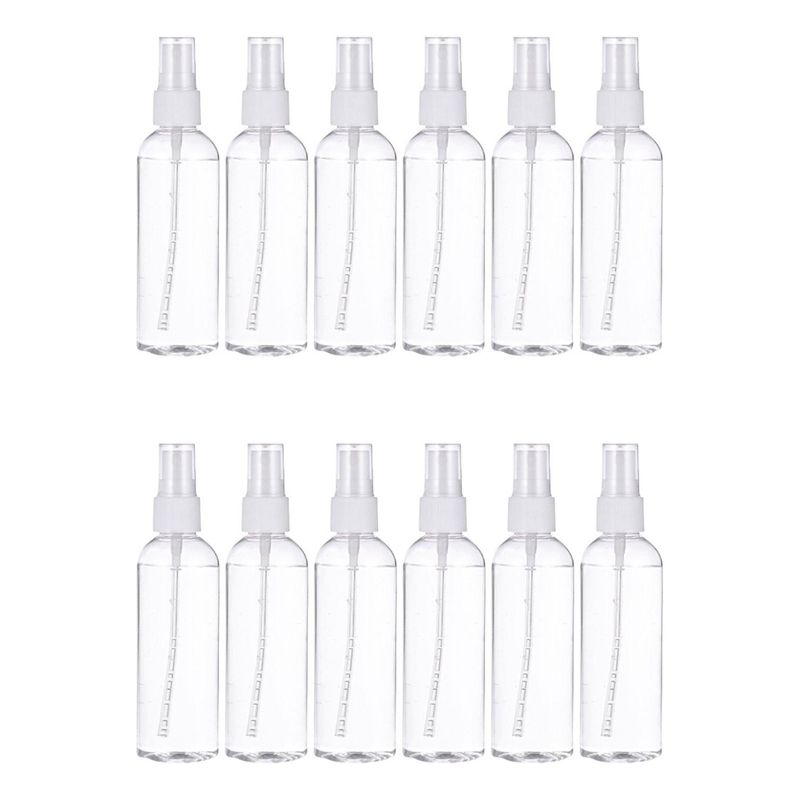 GENERICO - Set 12 Botella De Viaje Pulverizador 100 Ml Transparente