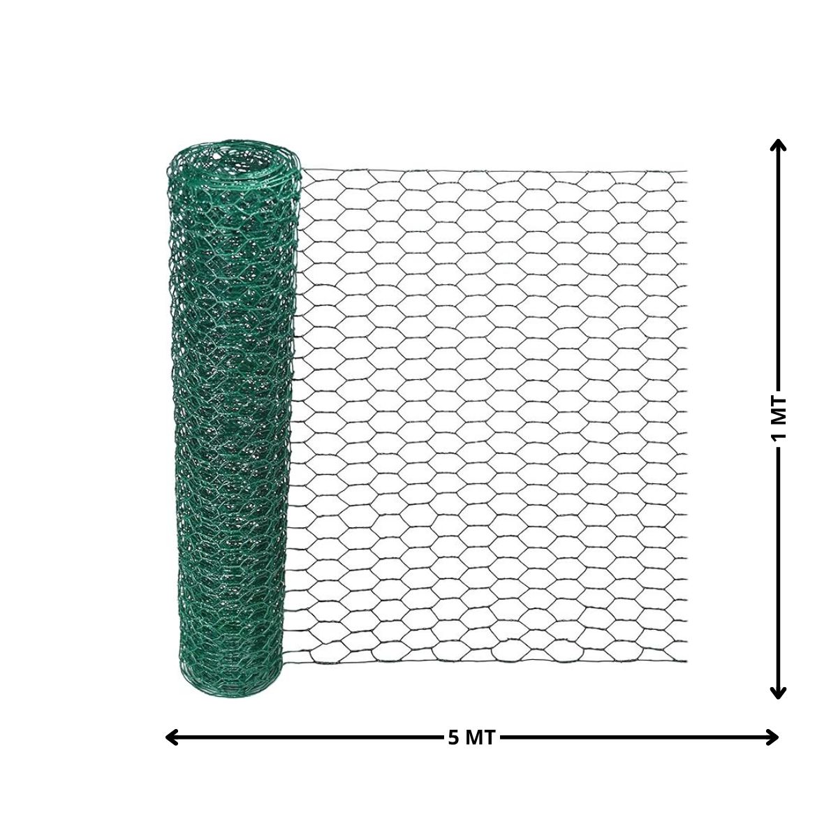 GENERICO - Malla hexagonal 1"x1.0mt (5mt) recubierta PVC verde Bighouse