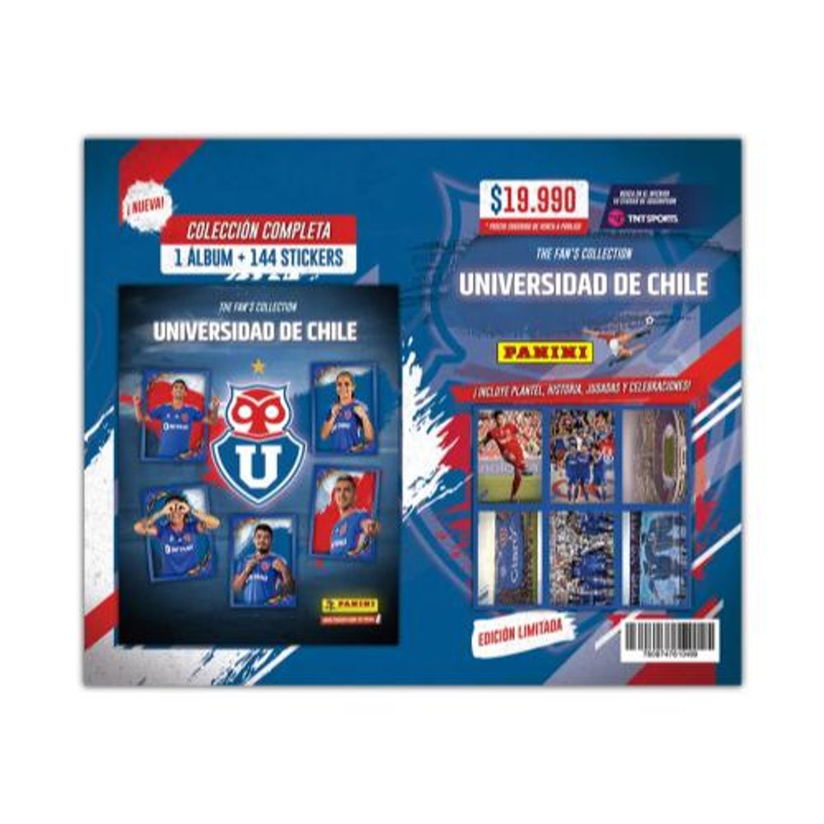 PANINI CHILE - COLECCIÓN COMPLETA UNIVERSIDAD DE CHILE ( 1 ÁLBUM + 144 STICKERS)
