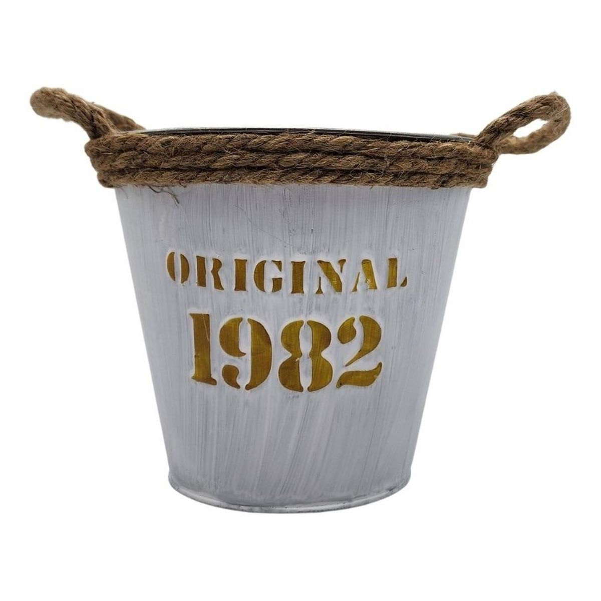 GENERICO - Macetero De Metal Canasto Con Diseños Maceta Balde Metalico.