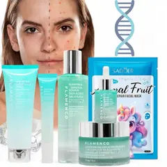 FLAMENCO - Kit Facial Serum Tonico Mascarillas Crema Acido Salicilico Anti Acné