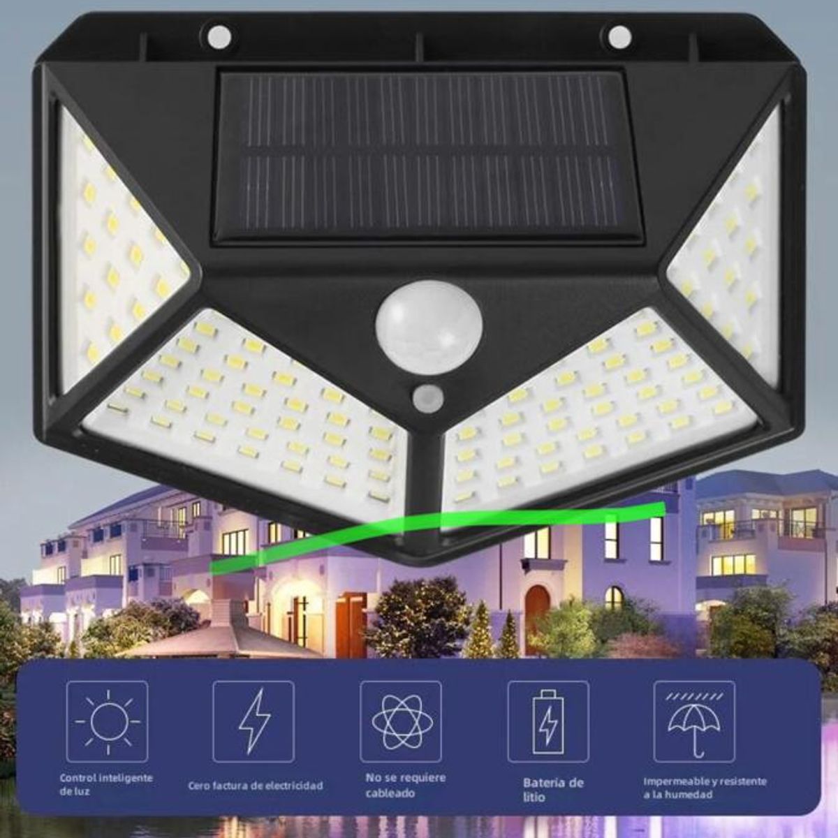 GENERICO - Lámpara Solar de Muro/Pared  Sensor de Movimiento/ Led