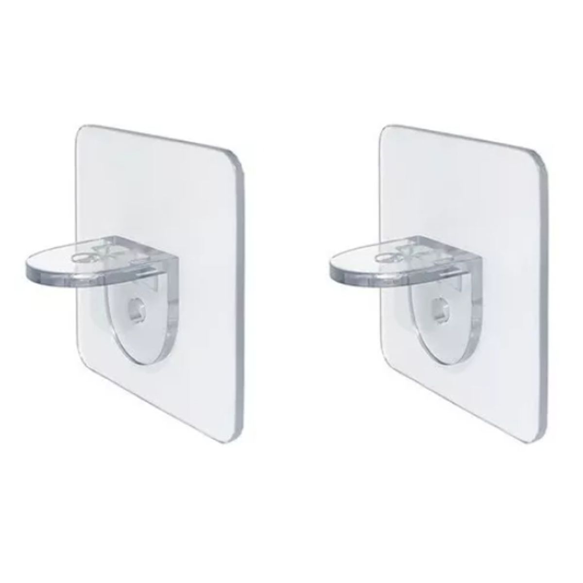 GENERICO - Ganchos Adhesivos de Estante Pared Transparente 4 unidades