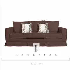 MUNDO LIVING - SOFA 3 CUERPOS,POMPEYA CAFE CON RESORTES POCKET