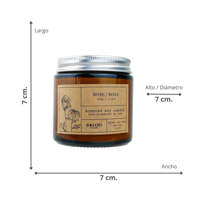 SOLEIO - Vela Aromática Cera De Soya 100 Ml Rosa