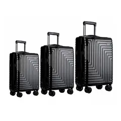 LUMAX - Maletas De Viaje Set De 3 Color Negro Con Organizadores