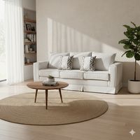 Sofa 3 cuerpos Pompeya crudo con sistema de resortes pocket spring