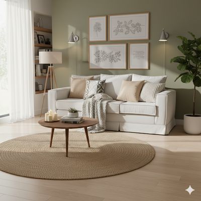 Imagen 2 del producto Sofa 3 cuerpos Pompeya crudo con sistema de resortes pocket spring