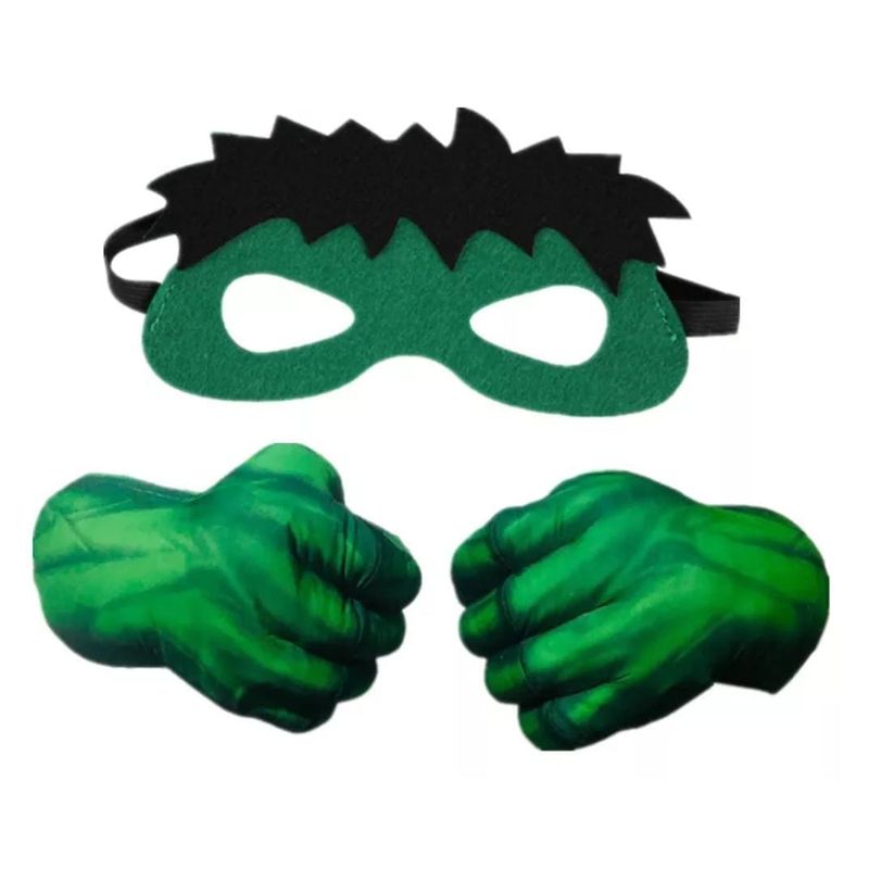 GENERICO - GUANTES Y MASCARA HULK PARA NIÑOS
