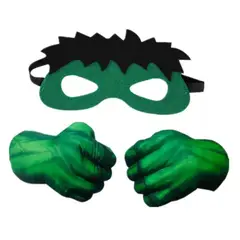 GENERICO - GUANTES Y MASCARA HULK PARA NIÑOS