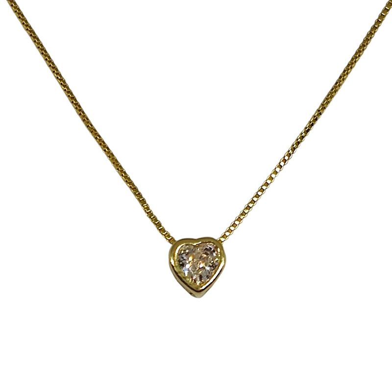 ANDREA COGGIOLA JOYAS - Collar Mini Corazón Circón Enchapado Oro 18K