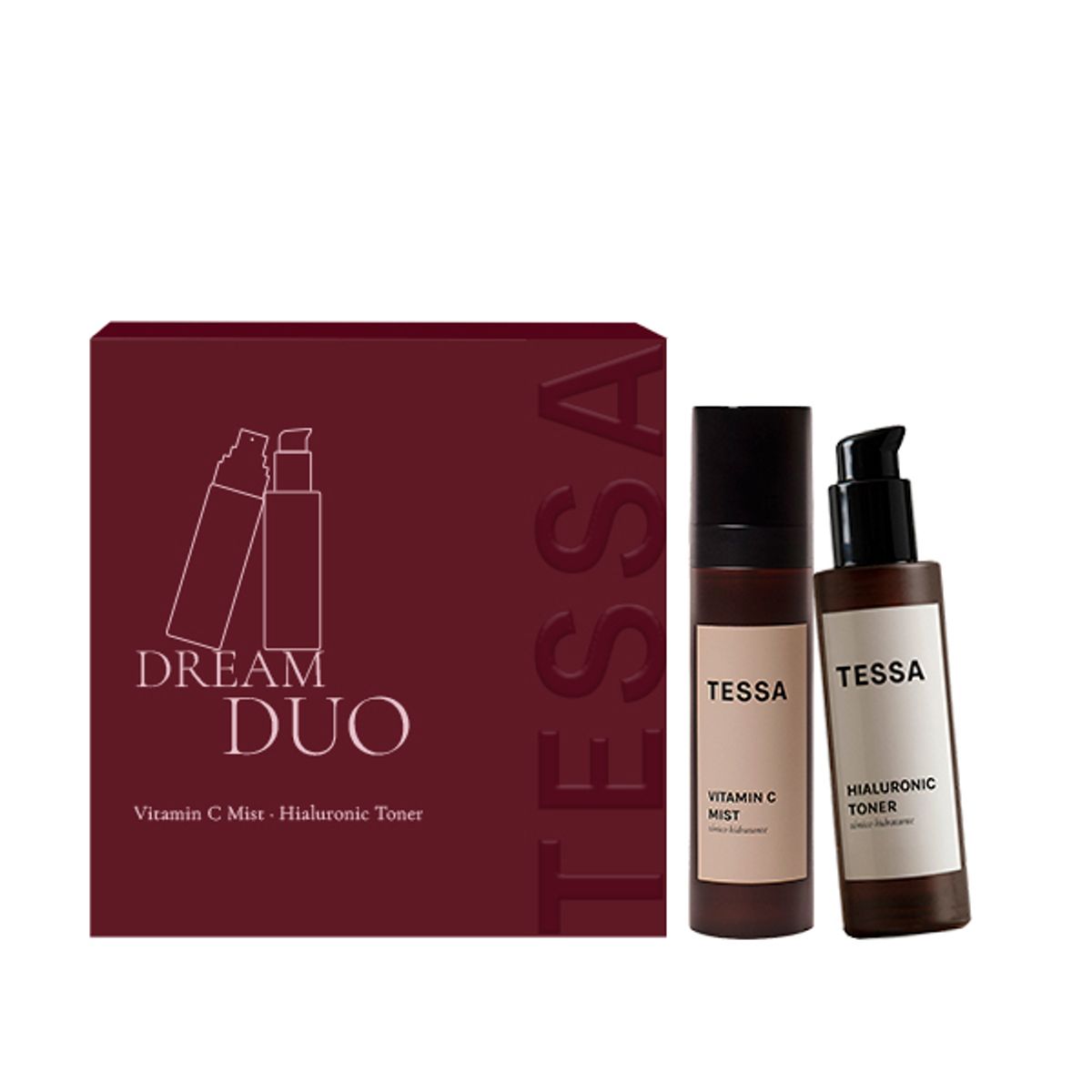 TESSA - Set 2 Tónicos Faciales: Ácido Hialurónico + Vitamina C Dream Duo