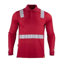 T WORLD - Polera Cuello Camisero Cinta Hibrida Reflectante Manga Larga
