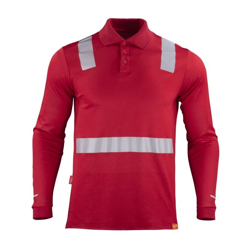 T WORLD - Polera Cuello Camisero Cinta Hibrida Reflectante Manga Larga