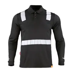 T WORLD - Polera Cuello Camisero Cinta Hibrida Reflectante Manga Larga