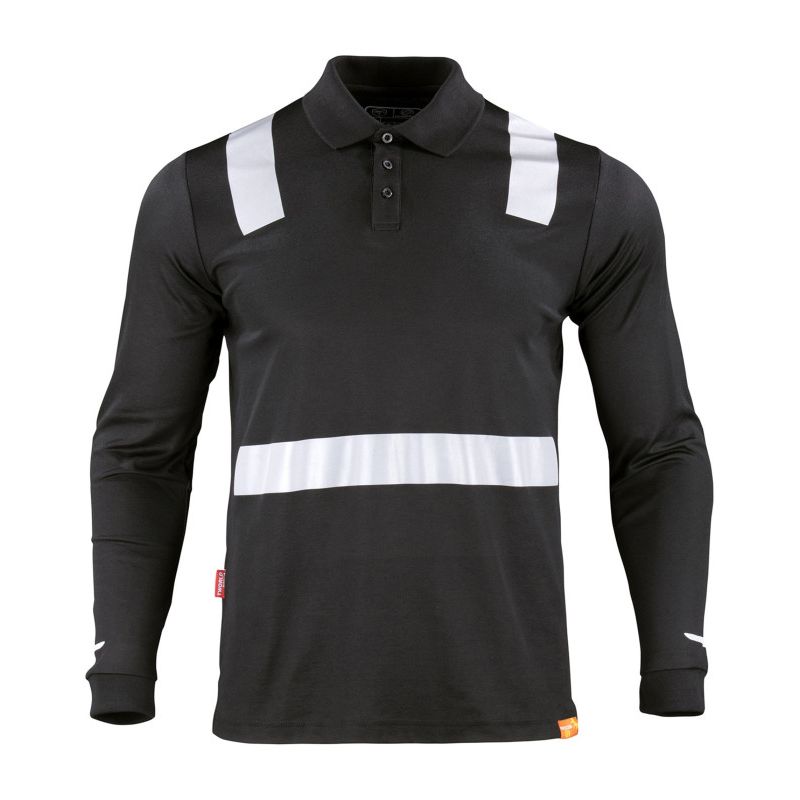 T WORLD - Polera Cuello Camisero Cinta Hibrida Reflectante Manga Larga