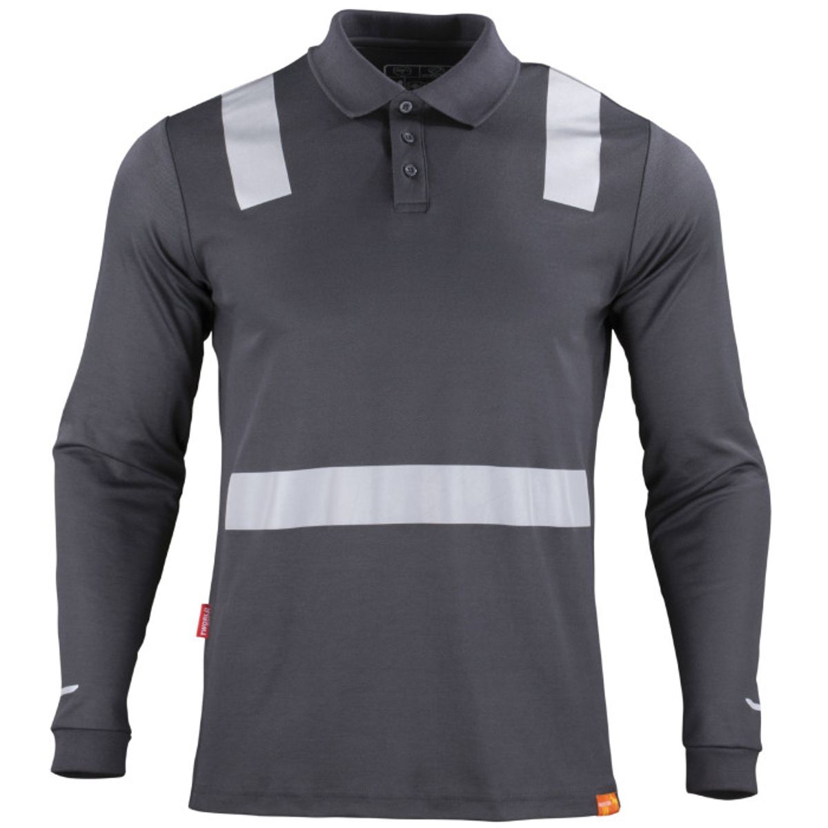 T WORLD - Polera Polo Manga Larga Reflectante Híbrida Cuello Piqué