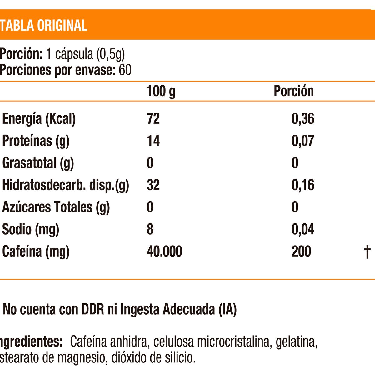 SPORTLAB - Caffeine 200, Energía (60 caps)