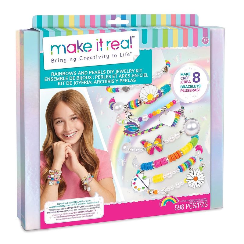 MAKE IT REAL - Set Crear Pulseras Arcoiris Y Perlas Make It Real Juguete