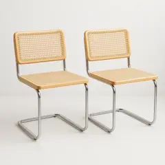 KLIK - Pack de 2 Sillas Breuer Madera y Rattan - Madera