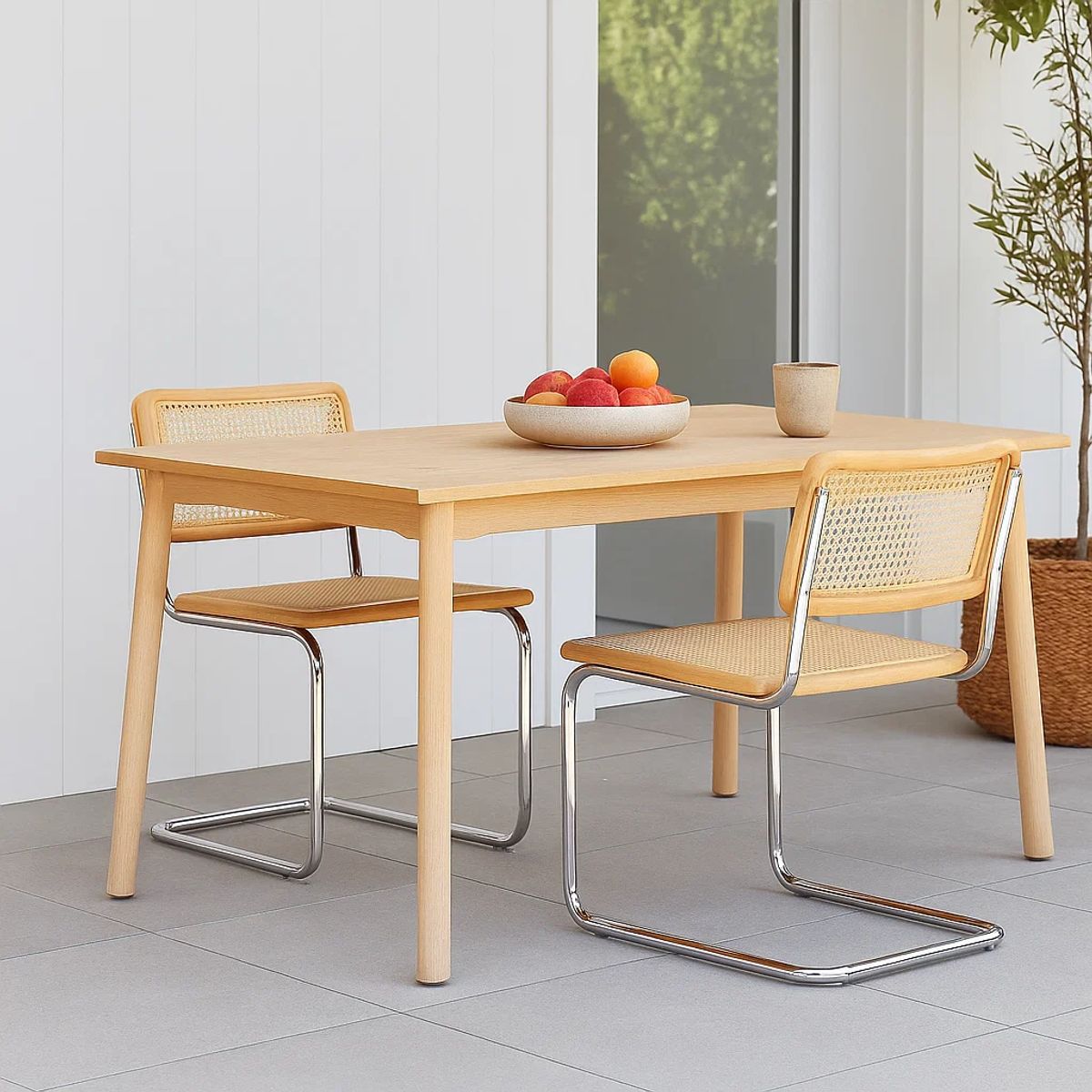 KLIK - Pack de 2 Sillas Breuer Madera y Rattan - Madera KLIK