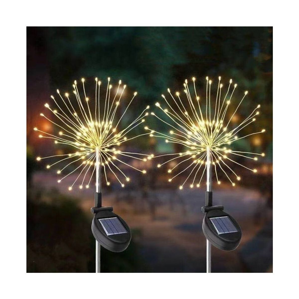 GENERICO - 6 Unidades Luces Micro Led Fuego Artificial Solares Calida