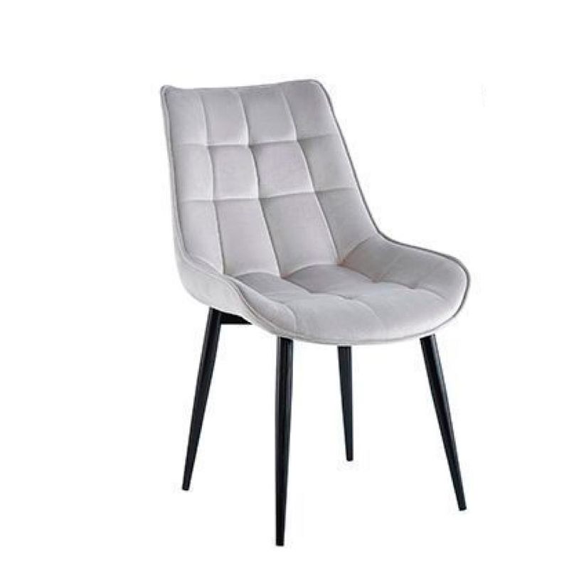 KLIK - Silla de Comedor Macron Acolchada Terciopelo - Gris KLIK