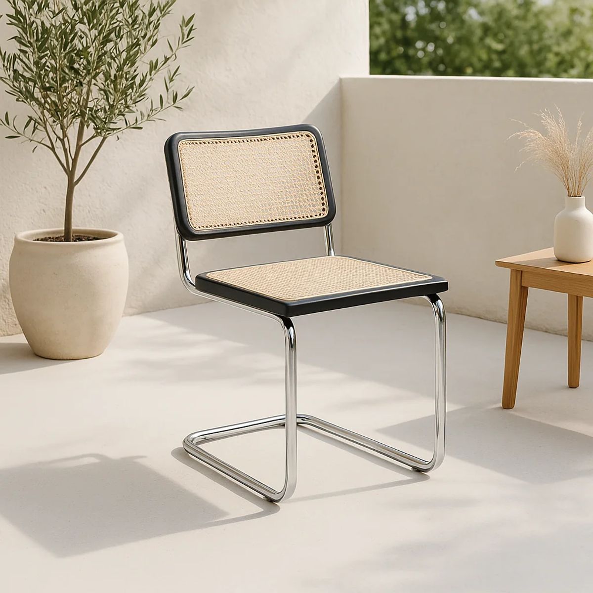 KLIK - Silla Breuer Madera y Rattan - Negra KLIK