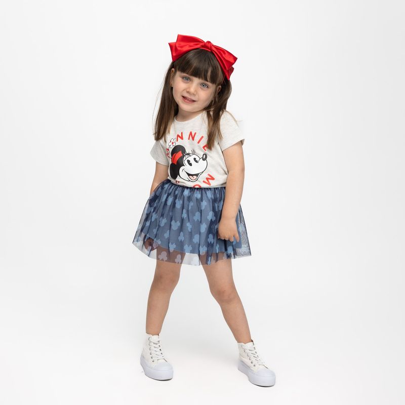 DISNEY - Falda Niña Contornos Tull Azul Disney