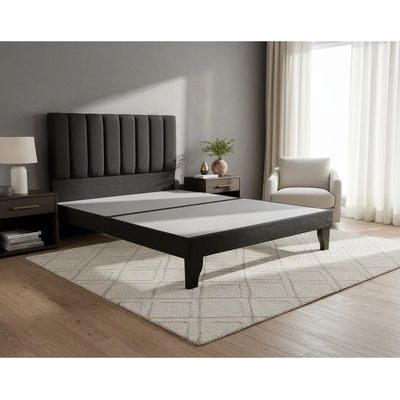 Imagen 2 del producto Cama Europea 2 Plazas Base Dividida + Respaldo Franjas Negro